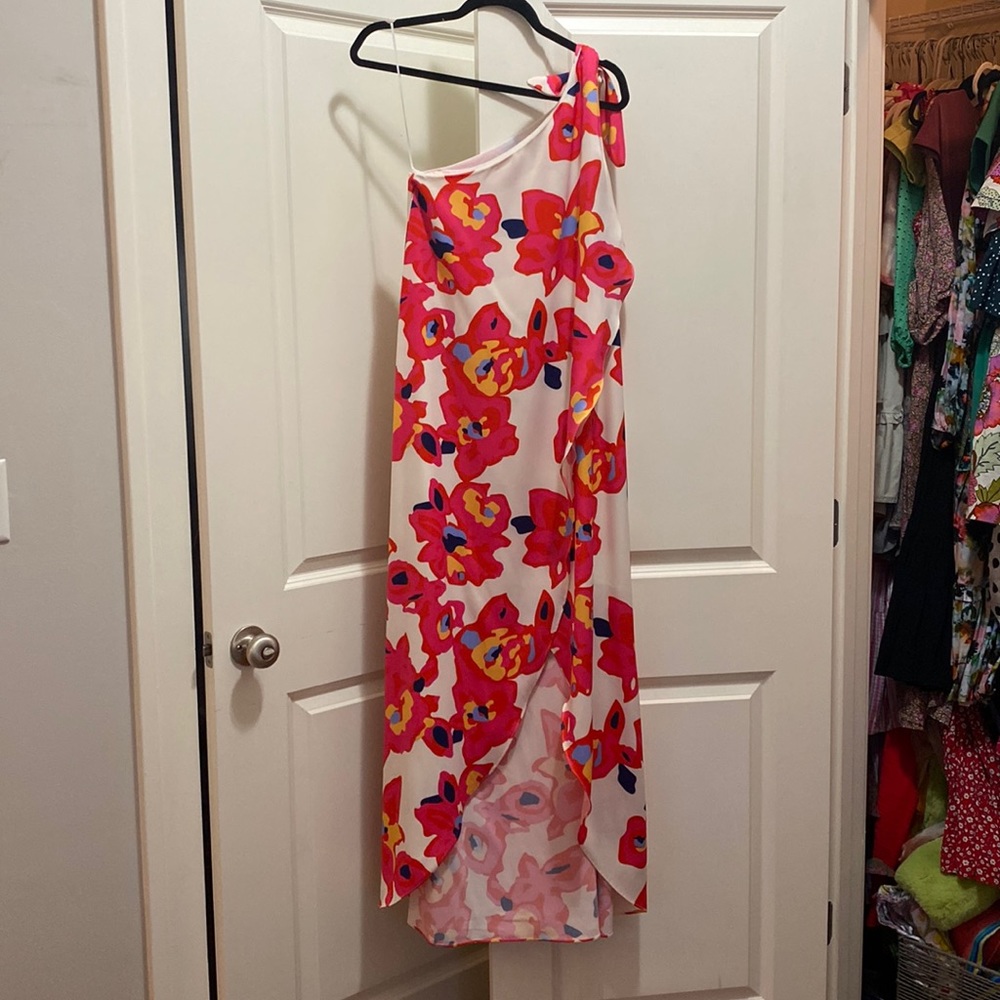 One shoulder floral maxi dress by Crosby